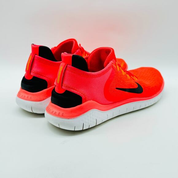 Nike Free Rn Womens 8 Orange Flyknit Running Shoes Athletic Sneakers Trainers - Picture 8 of 10